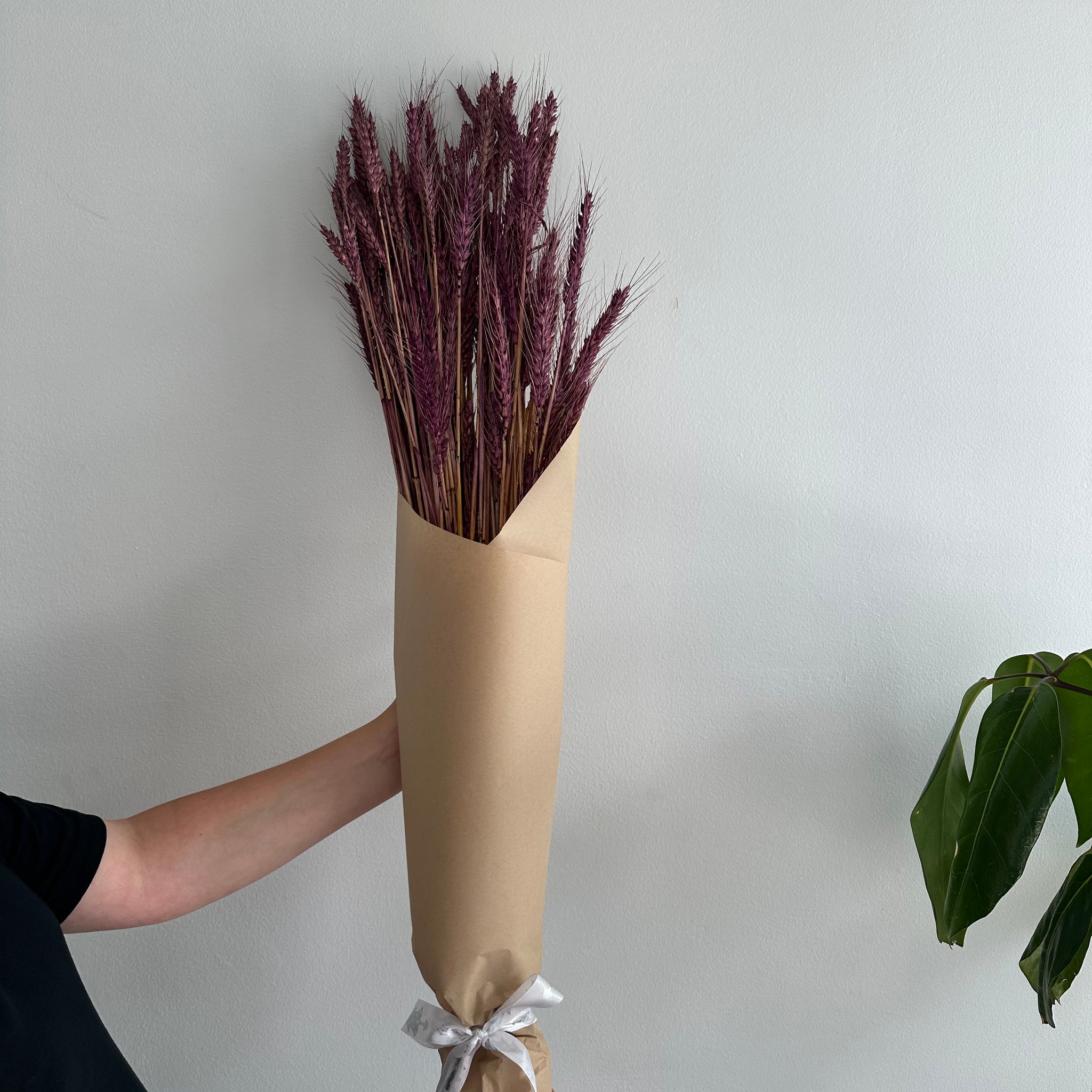 Dried Wheat Bouquet - Purple Grande