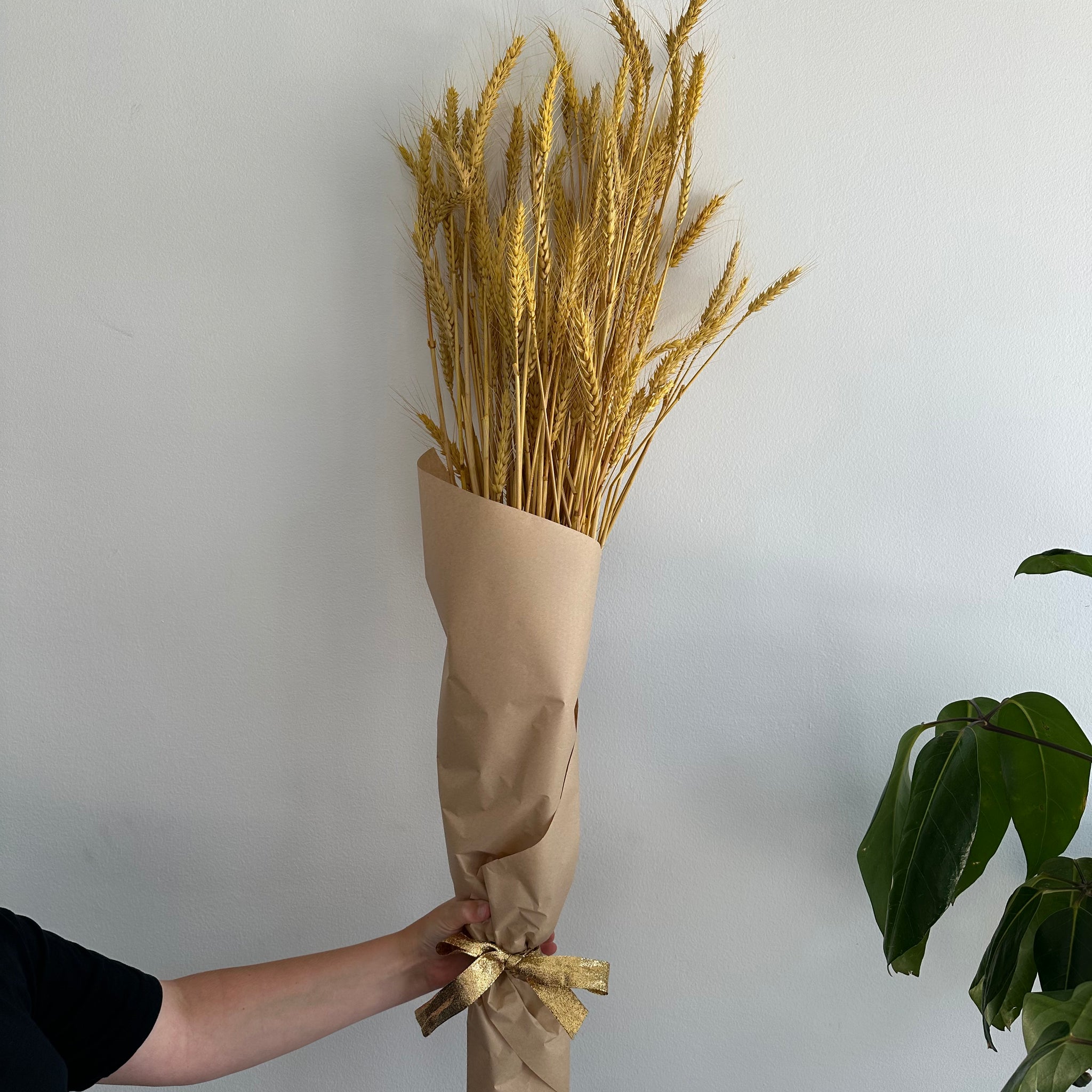 Dried Wheat Bouquet - Bright Yellow Grande