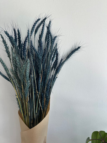 Dried Wheat Bouquet - Royal Blue Grande