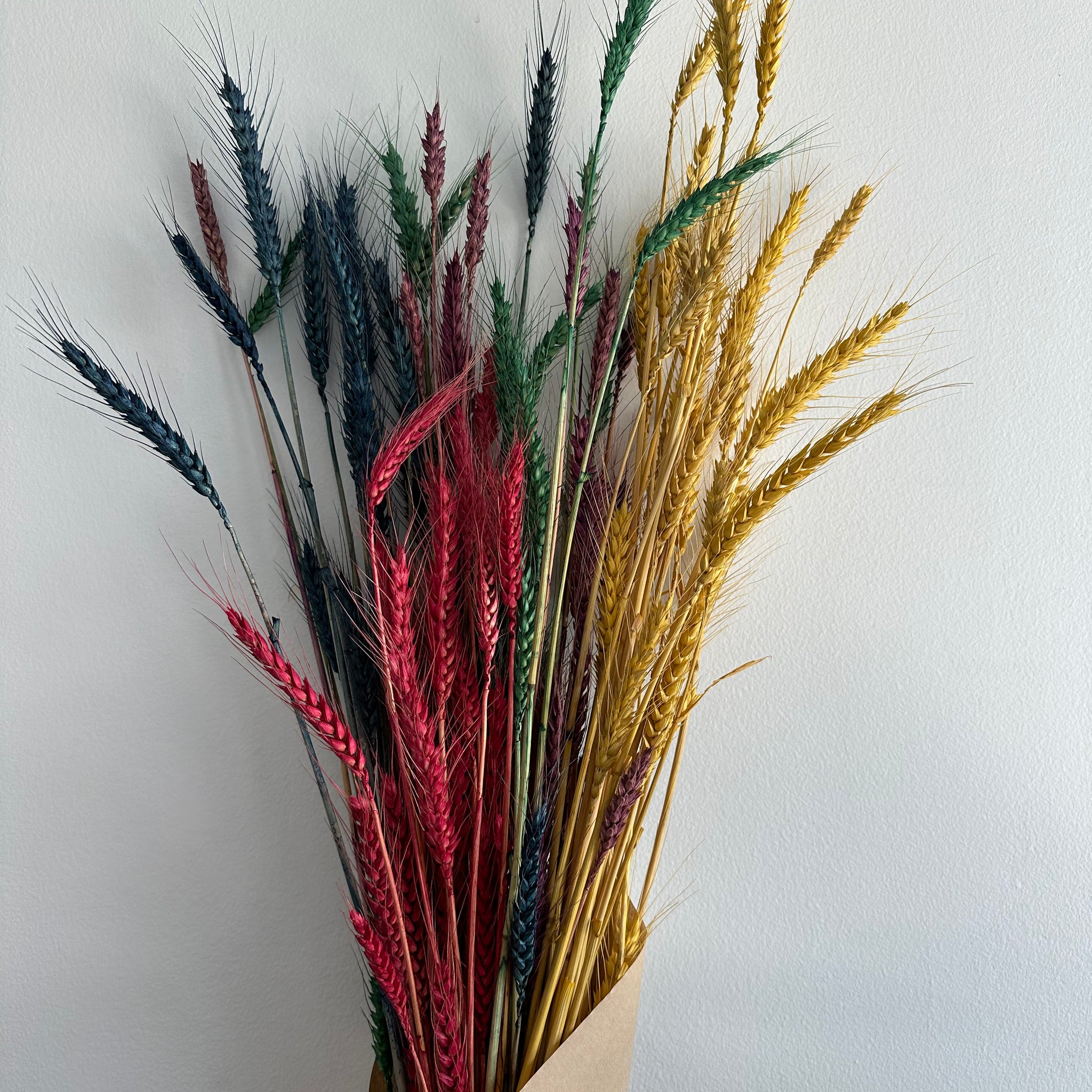 Dried Wheat Bouquet - Rainbow Small